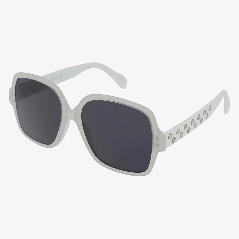 Azzedine Alaïa AA0037S White/Smoke Perforated Square Sunglasses - Picture 3 of 8
